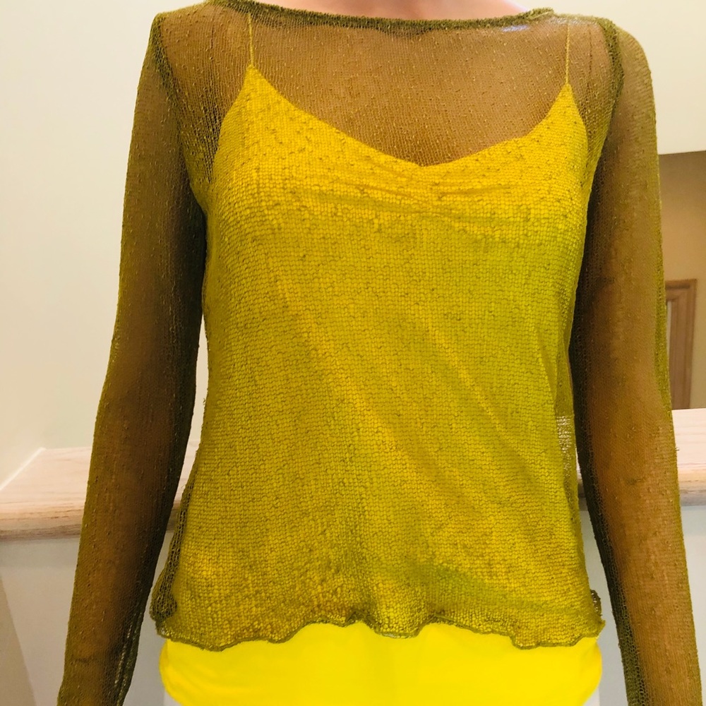 Green see through top